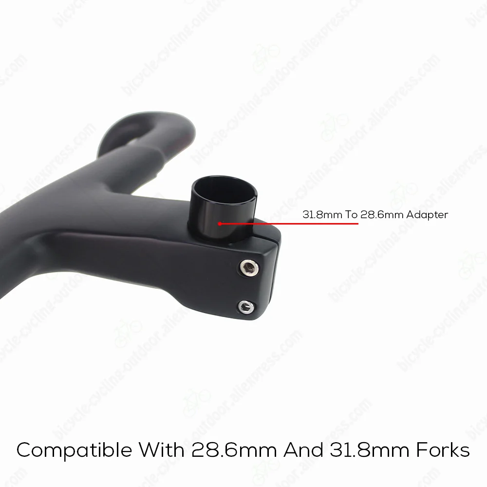 Road Bicycle Integrated Handlebar T800 Carbon Width 390/400/420/440mm Fork Steer Diameter 31.8mm /28.6mm Bike Integrated Bar