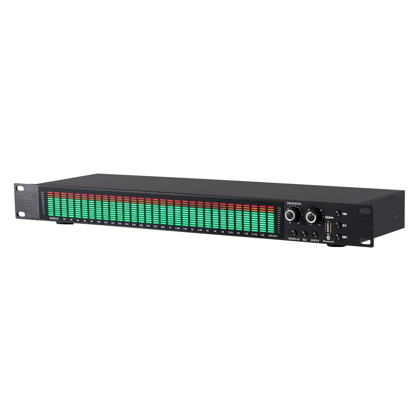 Analizator widma muzyki led nastrojowe oświetlenie poziomu xlr odtwarzacz Bluetooth USB 31 segmentowy wyświetlacz poziomu led xlr rca — zdjęcie 2
