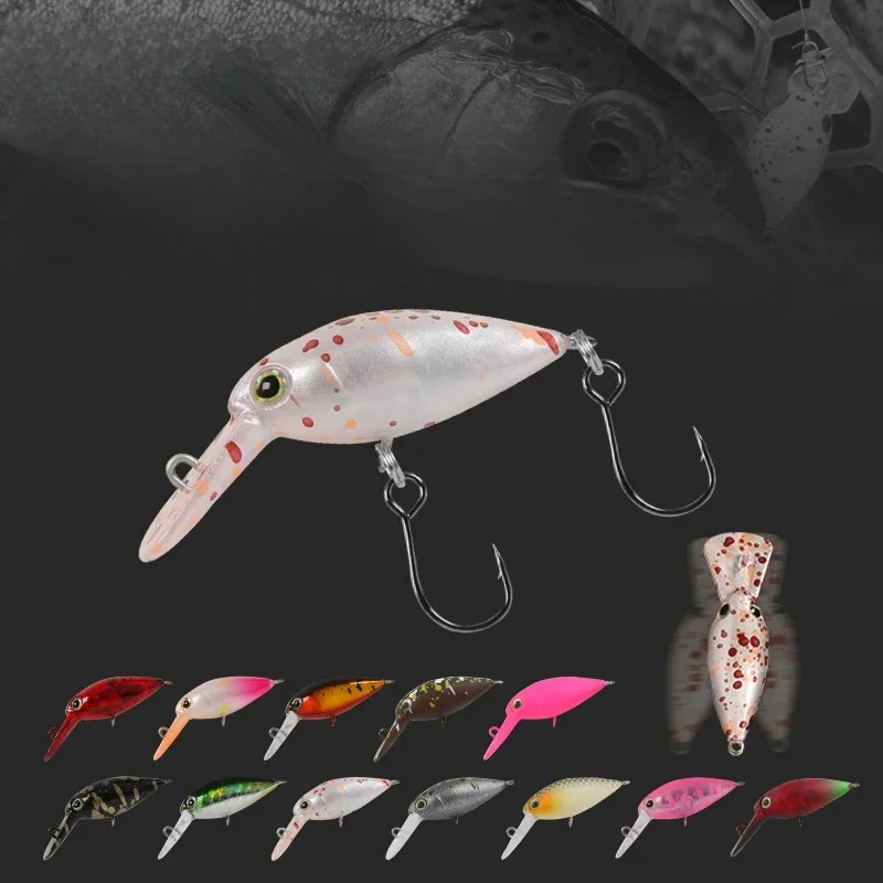 LETOYO 2.2g/30mm flottant manivelle haute fréquence balançoire large langue plaque manivelle leurre Mini flux truite leurres de pêche