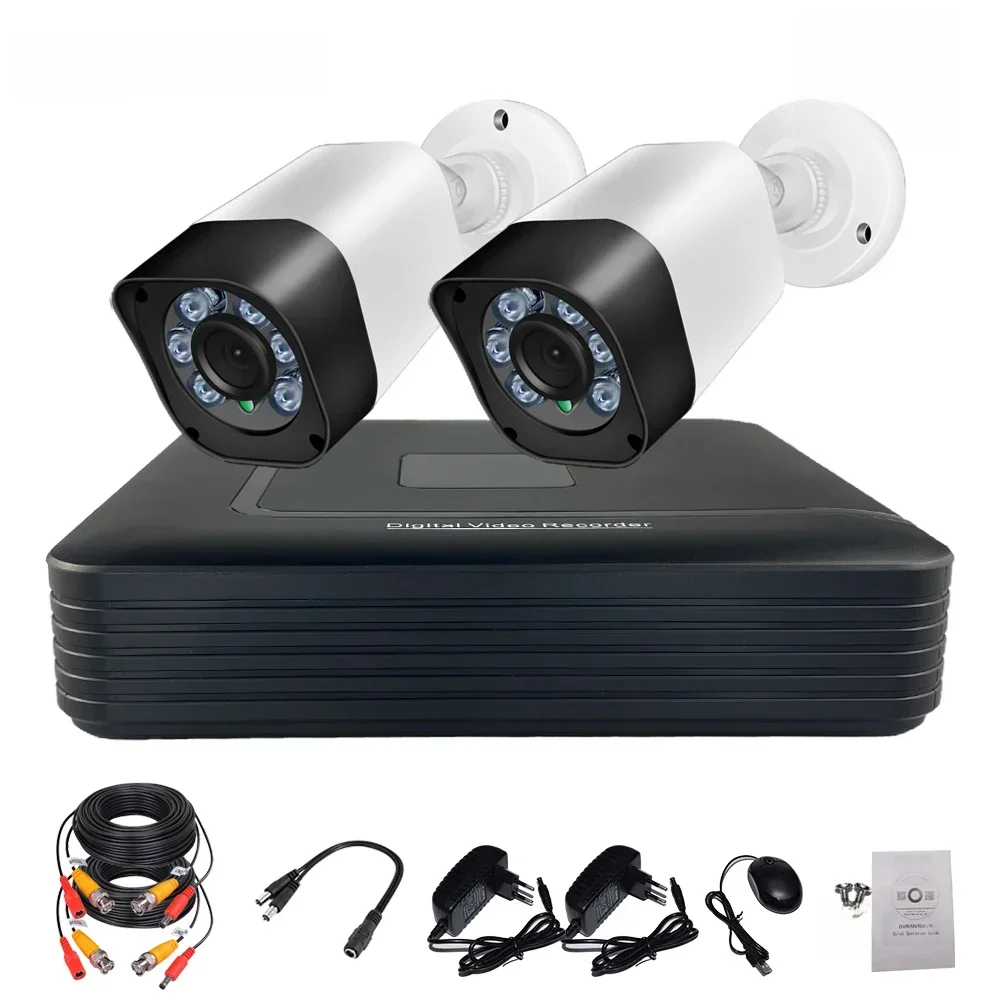 SIMICAM 1080P CCTV Security System Kits 4CH DVR 2PCS 2MP Bullet Infrared Waterproof AHD Analog Camera Video Surveillance Set BNC