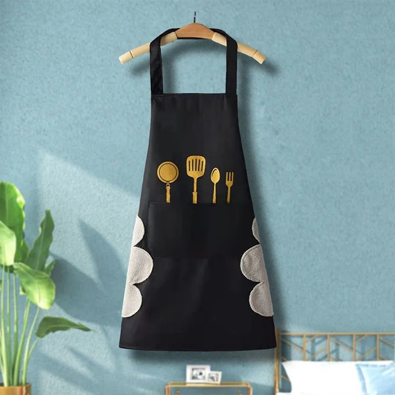 Tablier étanche à l'huile pour hommes et femmes, peut essuyer les mains, vêtements de travail de cuisine, livres de cuisine à domicile, tablier en fibre universel
