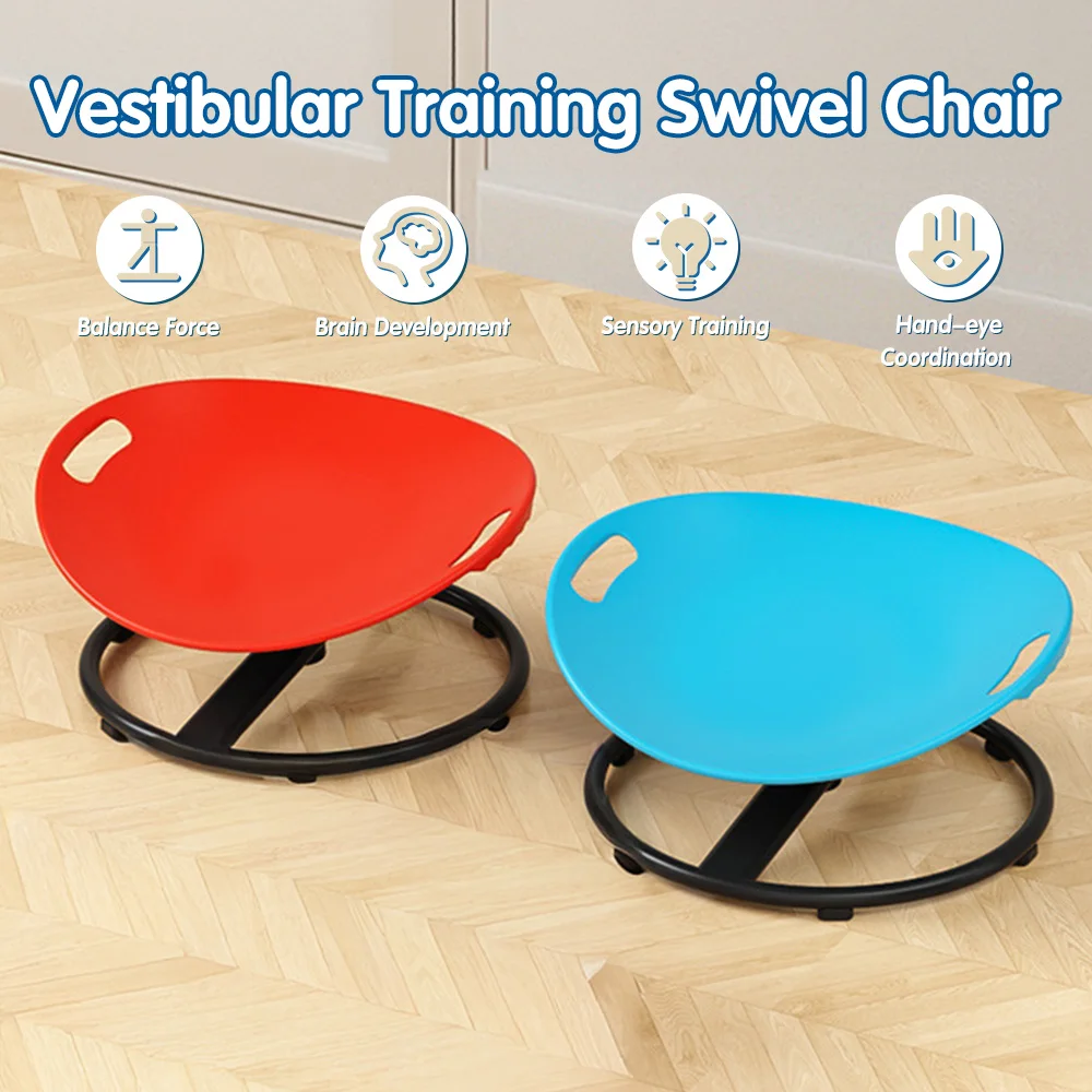 Sturdy Sensory Spinning Seat for Kids 3-10 Non-Slip Metal Base 360° Swivel Chair Balance Coordination Training Equipment