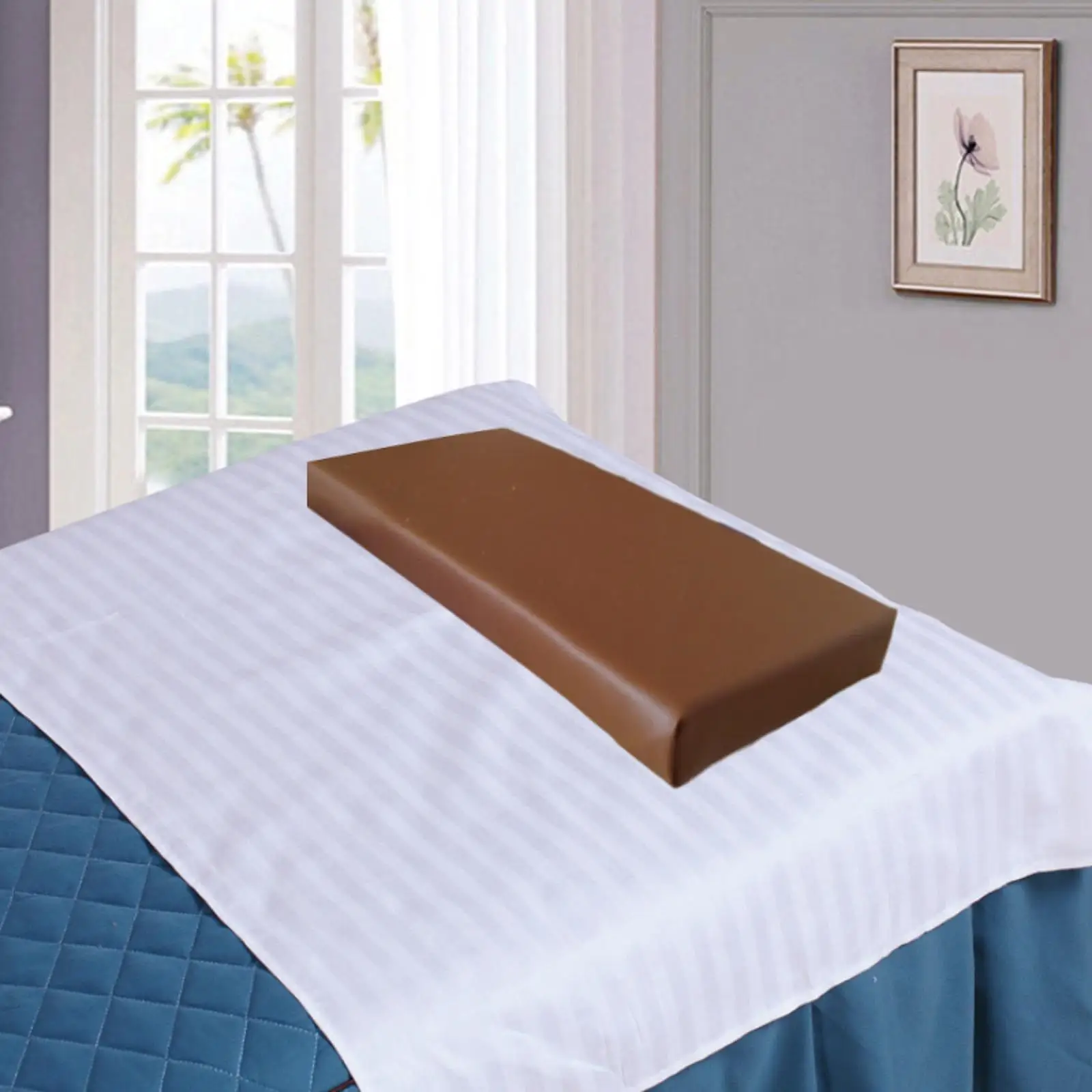 وسادة رأس أظافر ناعمة من جلد البولي يوريثان على الوجهين لطاولة التدليك، وسادة مسند للرقبة للاستلقاء، تستخدم مساند يدوية لصالونات الأظافر المقاومة للماء #3