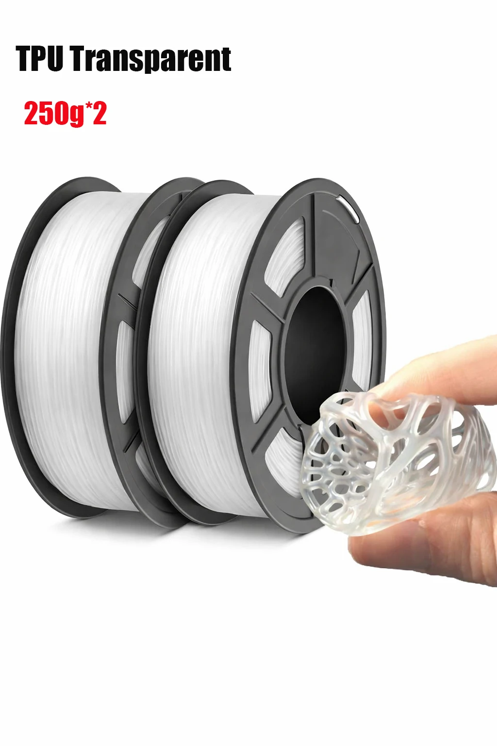 Blauw TPU-filament 1,75 mm flexibel 3D-printerfilament met Shore-hardheid 95A, sterke elasticiteit en slijtvastheid 250G