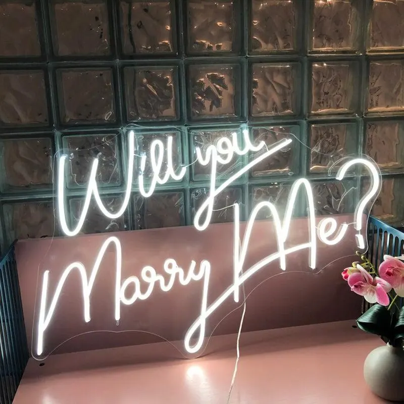 Will You Marry Me Custom Wedding Neon Signs Wedding Proposal Wall Art Decor Reception Light Sign Engagement Party Decor