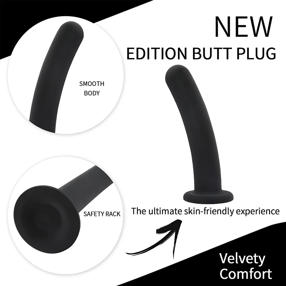 Ass Plug 3 Size Black Dildos Butt Plug Prostate Massager Anal Plug Female Masturbation Anus Dilator  Adult Sex Toys For Male