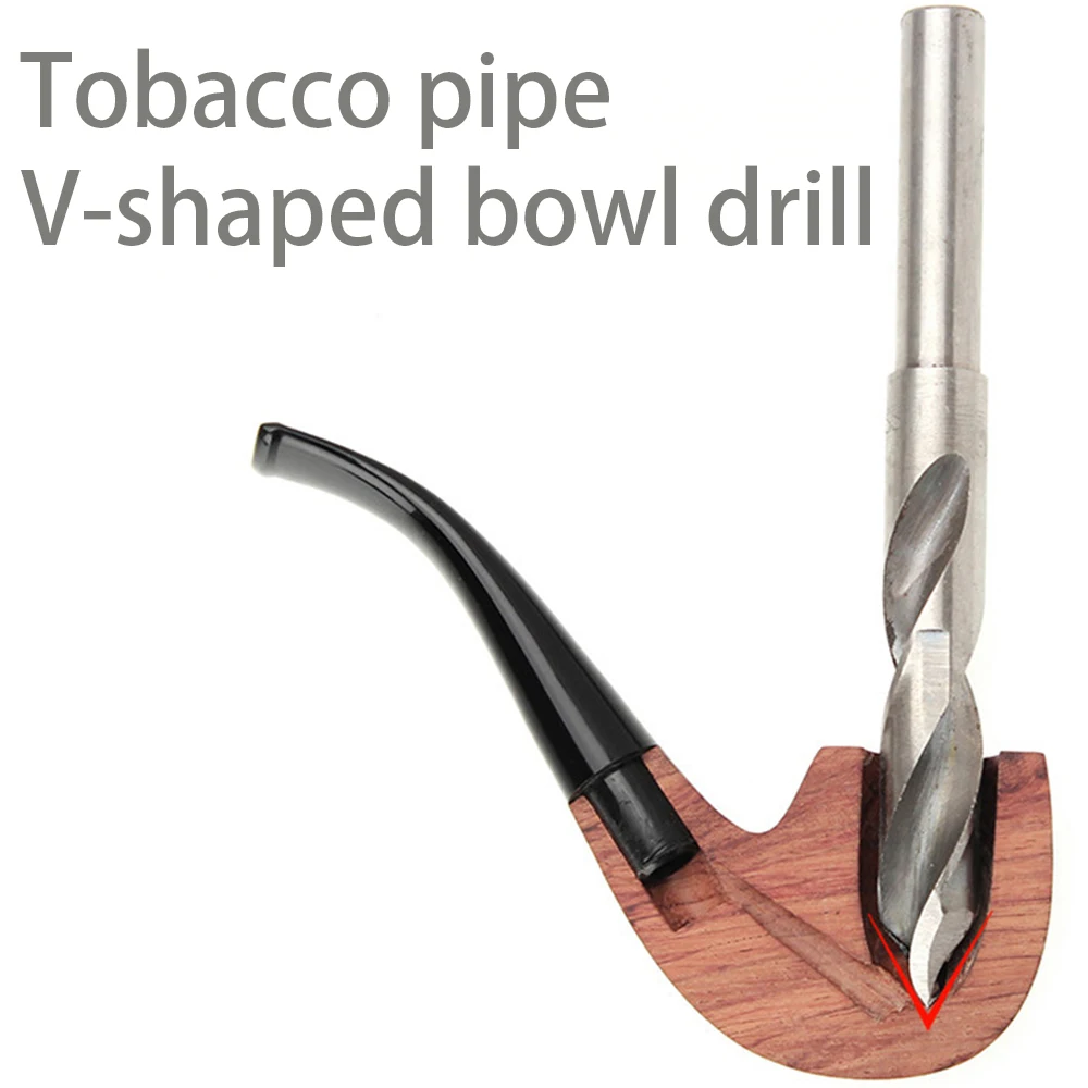 MUXIANG V-shaped drill bit suitable for making tobacco pipe bowls 15-23mm, drill tail 13mm Tobacco pipe special tools