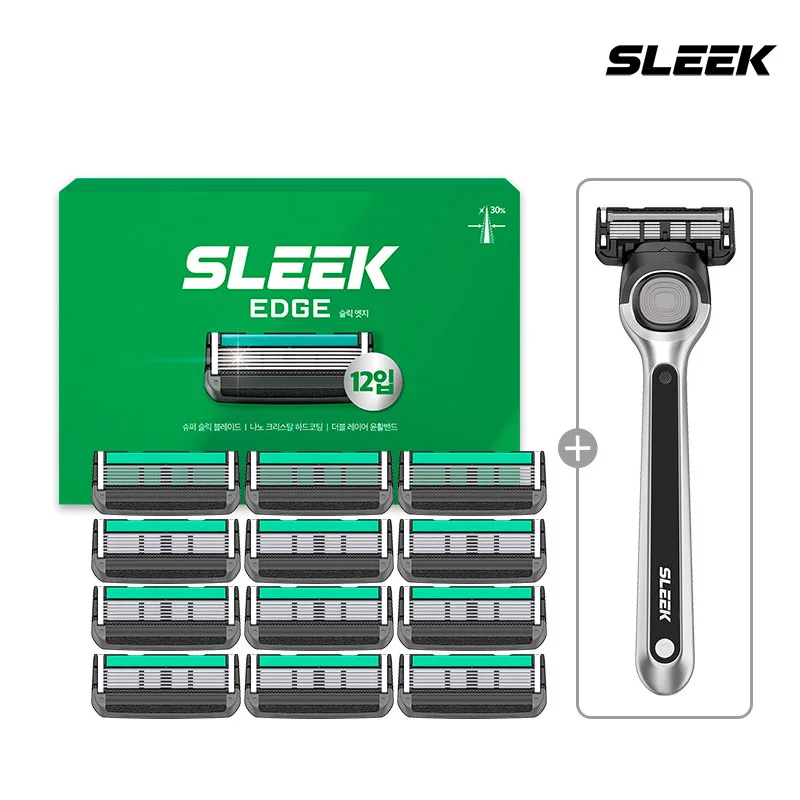 [صفقة زمنية] مجموعة شفرات حلاقة Sleek Edge Online ذات سعة كبيرة رقم. 4 (12 شفرات حلاقة) + هدية مجانية لشفرات الحلاقة