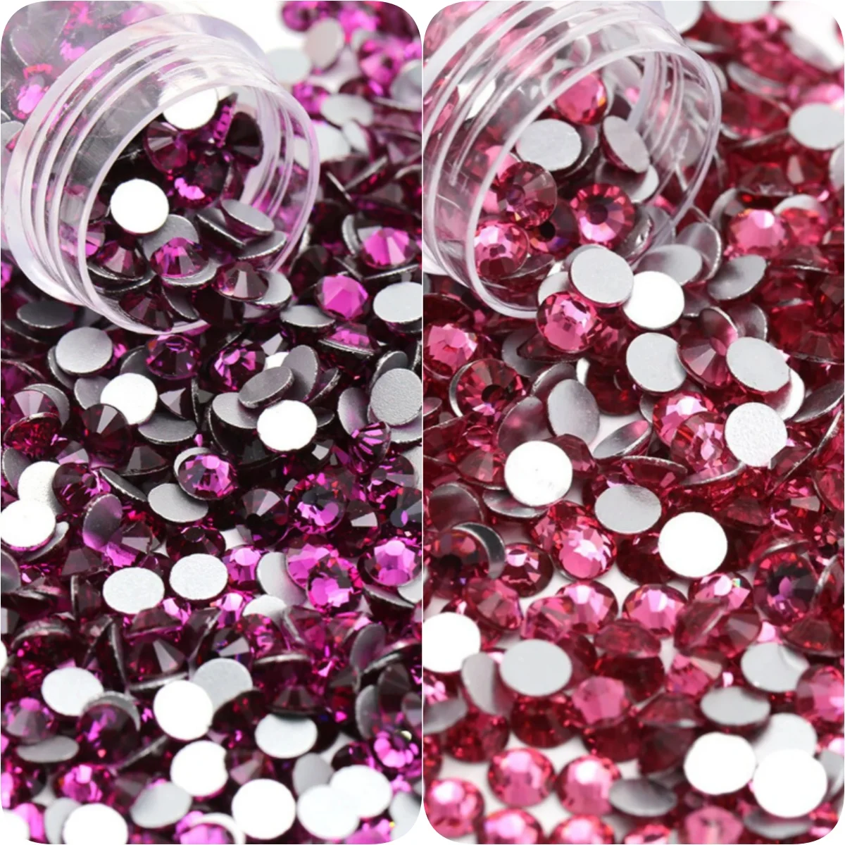 Fuchsia Rose 1440pcs Crystal Flatback Glass Rhinestones For Nail Art Crafts Decorations Clothes Shoes Handmading DIY