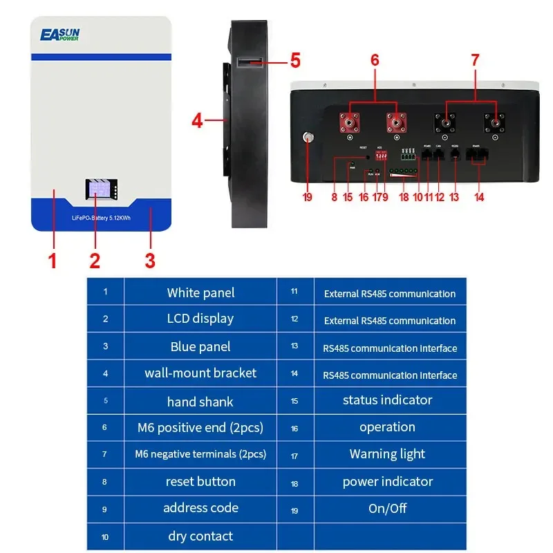 Power wall Lifepo4 Batterie 48V 100ah 200ah Batterie 51,2 V 5kwh 10kwh Lithium Eisen Batterie 6000 Zyklus kann rs485 bms keine Steuer