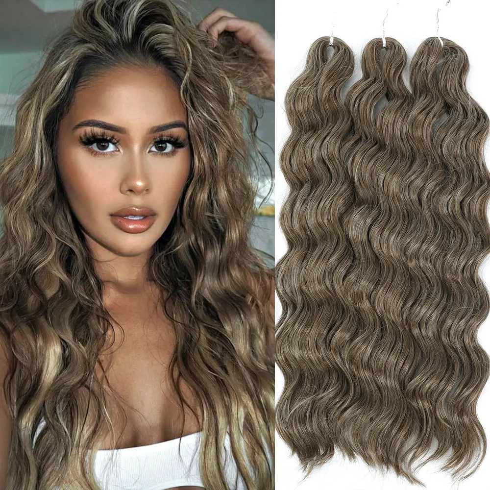 

24 Inch Synthetic Twist Crochet Hair Deep Wavy Passion Twist Crochet Hair Ombre Blonde Blonde Rainbow Braiding Hair Extensions