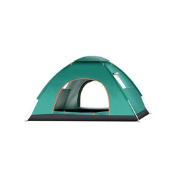 Tente pop-up automatique à une touche pour 3-4 personnes, camping en plein air, 2 portes, 2 fenêtres, ombrage, escalade, pêche