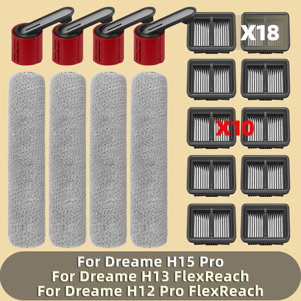 Подходит для Dreame H15 Pro / H12 Pro FlexReach / H13 FlexReach) Аксессуары для влажной и сухой пылесоса Роликовая щетка Запасные части для фильтра Hepa