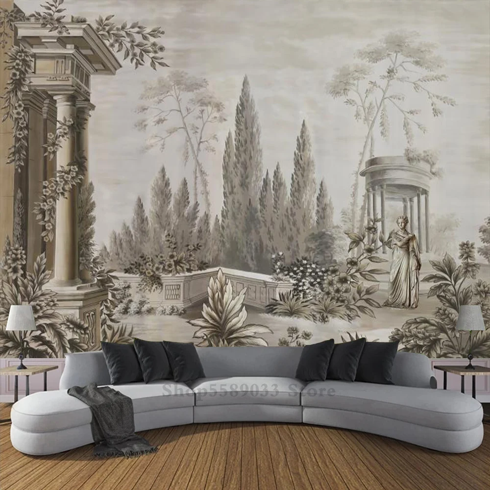 European Courtyard Vintage Home Wallpaper Large Size Custom Painting For Wall Decor Bedroom Study Office Renovation Art Ornament