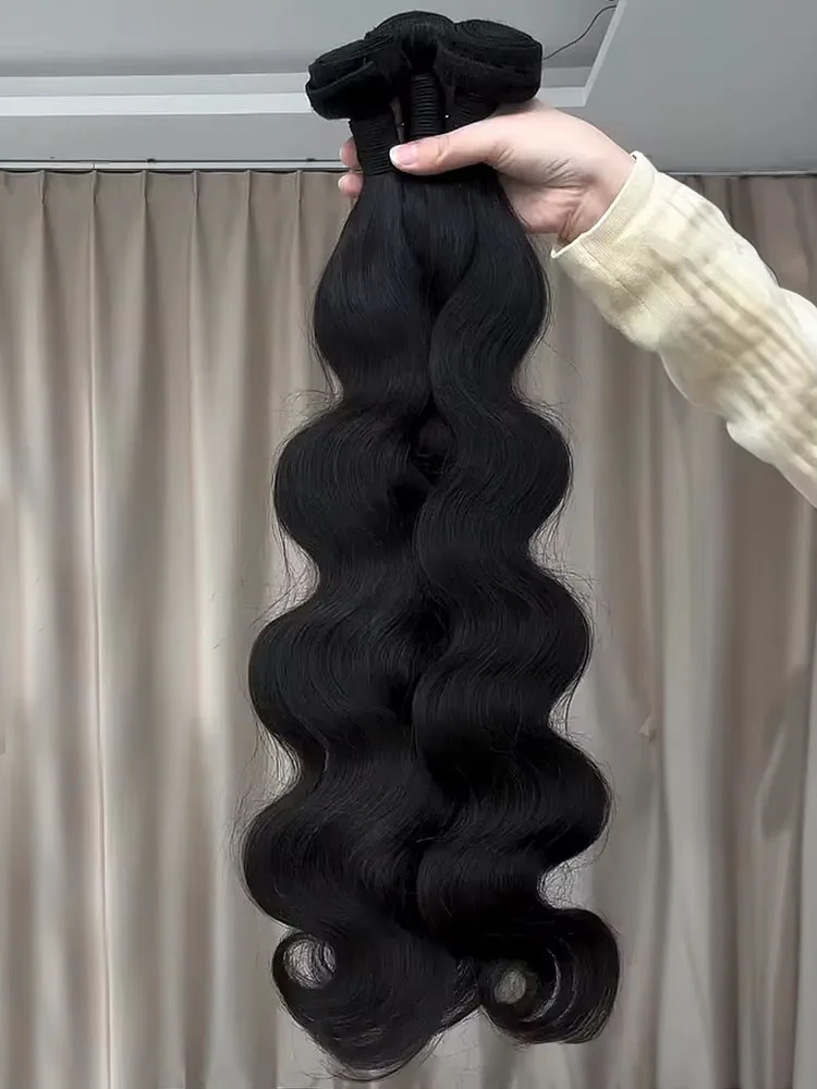 

32 30-дюймовые объемные волны 3/4 пучка бразильские Remy 100% необработанные необработанные натуральные человеческие волосы Remy волнистые двойные пучки плетения наращивания