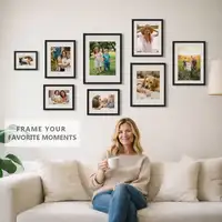 30x40cm Picture Frame Set 12x16 Inch Wooden Photo Frames 3 Pack /6 Pack Black Natural Wood Dark Brown Wall Mount Tabletop Display Home Art Decor 3