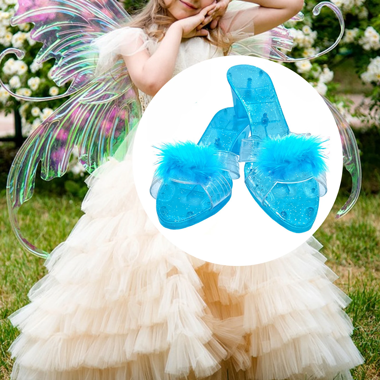 Princess Shoes Versatile Wedge Heels Footwear Decor Pretend Play for Beach Role Playing Party Supplies Children's Day Birthday view 4