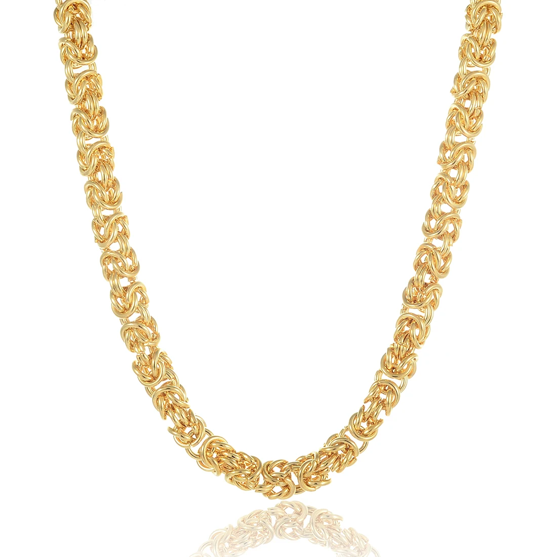 

6MM Thick Golden Plated Byzantine Chain – Necklace or Bracelet for Men & Women