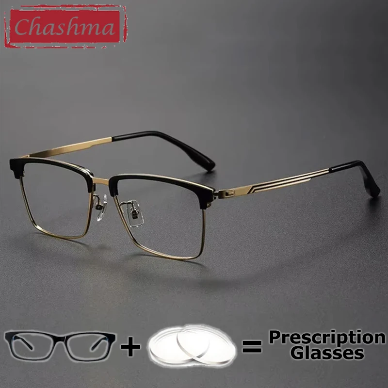 

Chashma Prescription Glasses Men Acetate Titanium Myopia Eyeglasses Frames High Quality Optical Multifocal Recipe Women Eyewear