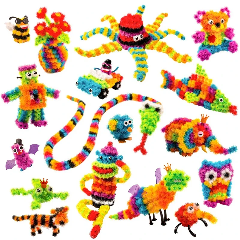 100-1200pcs cierń piłka magia dmuchana piłka DIY montaż zabawki 3D Model budowa klocki dla dzieci prezenty — zdjęcie 2