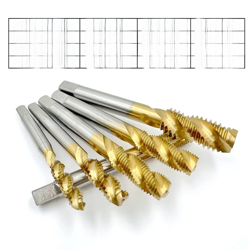 HSS Gwintowanie calowe 1/8 3/16 5/32 1/4 5/16 3/8 1/2 Wiertło tytanowe Narzędzie CNC Gwintownik Spiralny Prosty Rowek Narzędzia ręczne — zdjęcie 2