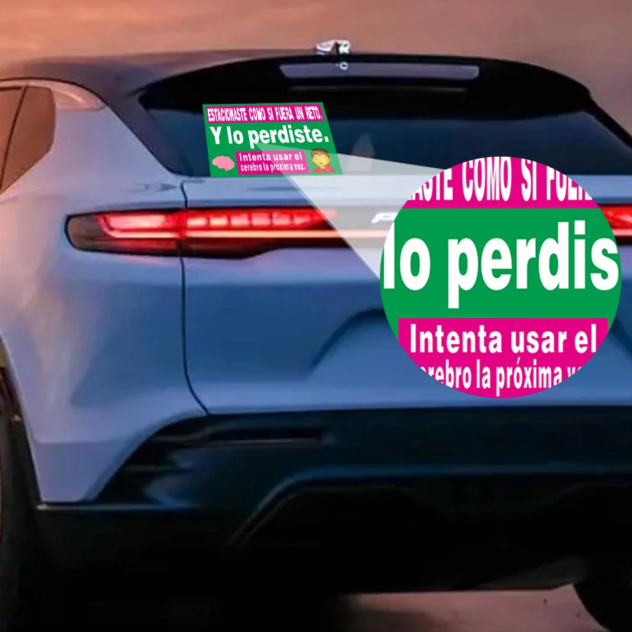 150 Pcs Spanish Parking Stickers – 5 Designs, Funny Car Labels, Matte Finish, 7x5cm, Self-Adhesive