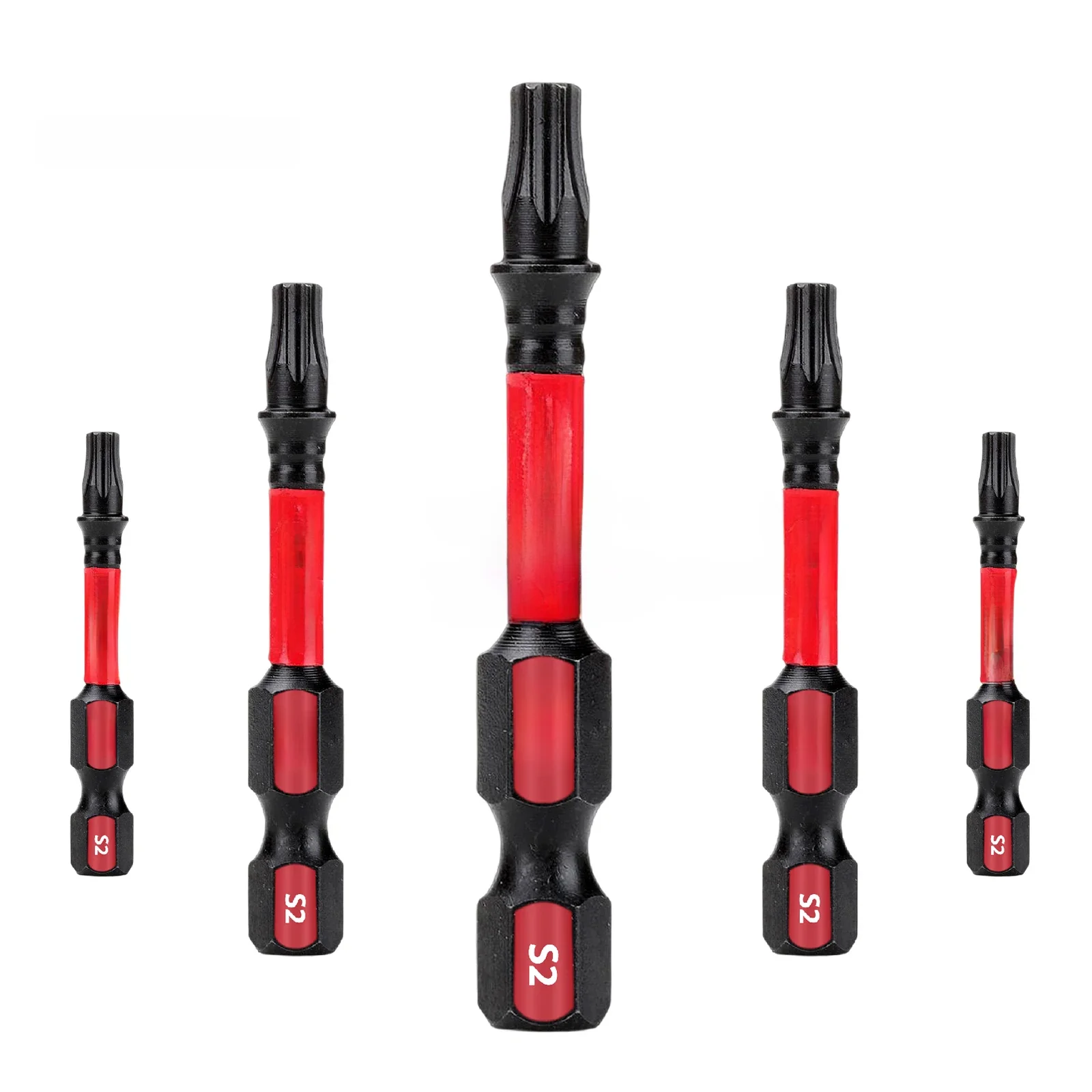 GEINXURN T20 2In. Impact Tough Magnetic # 20 Torx Head Power Bits, S2 gelegeerd staal T20 schroevendraaierbitset - afbeelding 2