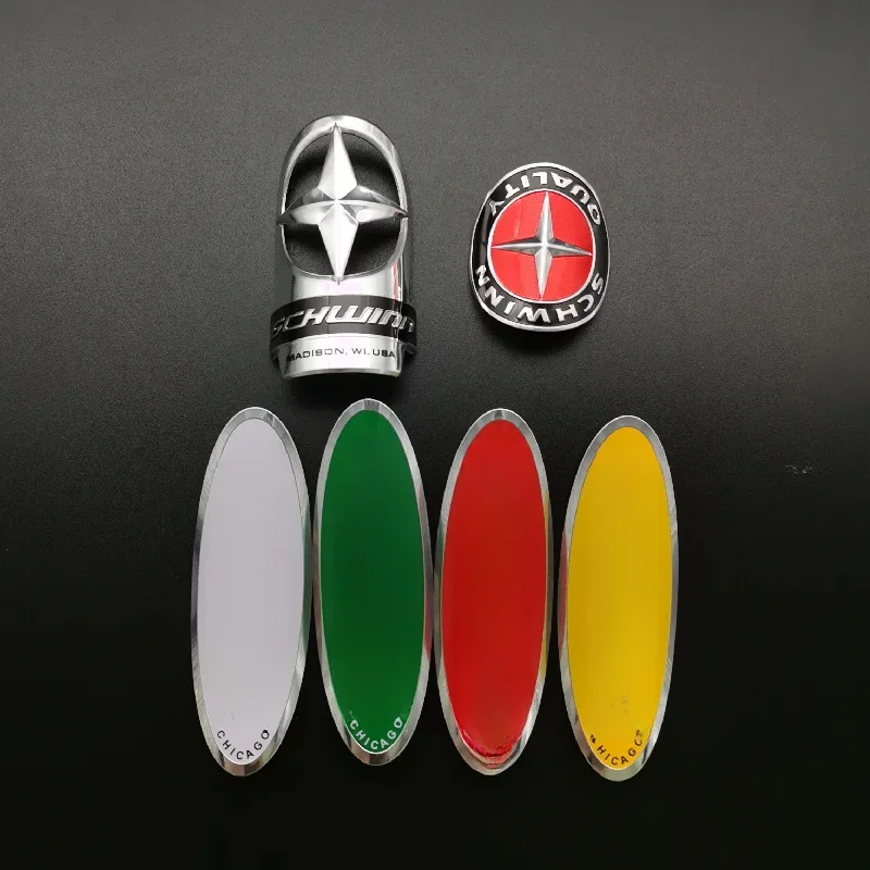 AliExpress NONE 2x  SCHWINN vintage classic Bike Head Badge Aluminum Decals Stickers For MTB BMX Folding Bicycle Frame Cycling Accessories emble