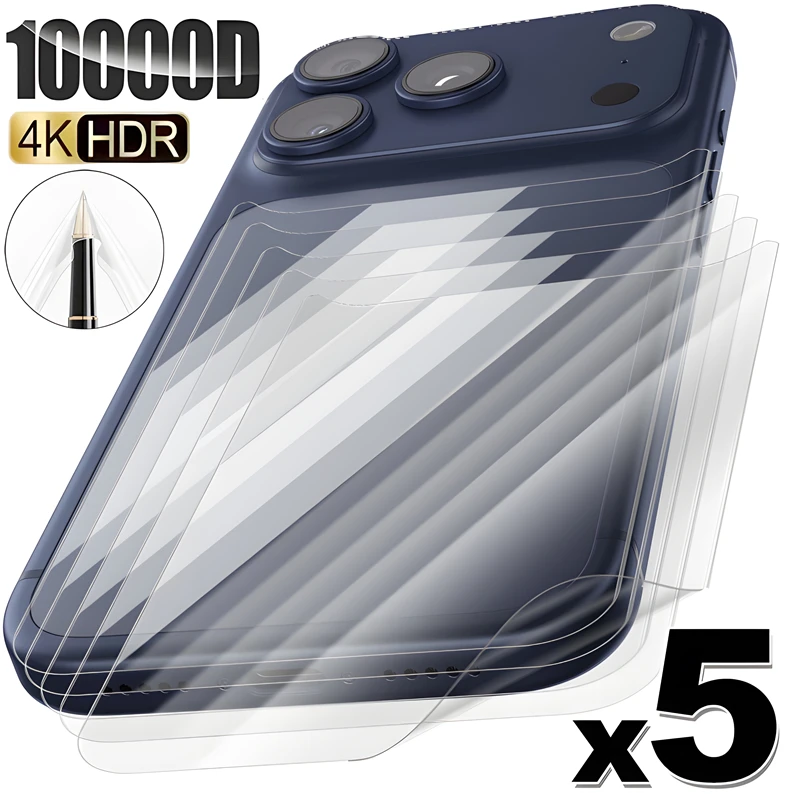 1/5 قطعة آيفون 17 عودة هيدروجيل فيلم آيفون 17 الهواء برو ماكس لينة المضادة للخدش واضح حامي الشاشة آيفون 17Air 17PM