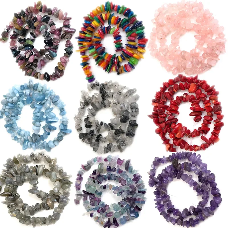 AliExpress Natural Stone Chips Beads 5-8mm Irregular Gravel Crystal quartz For Jewelry Making Freeform Beads Diy Necklace Bracelet 15''