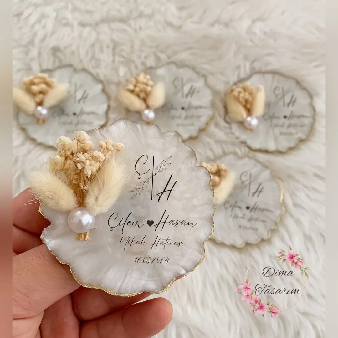 25/50/100 PCs epoxy magnet wedding engagement promise Mavlüt baby shower birthday gift is written to the person you want