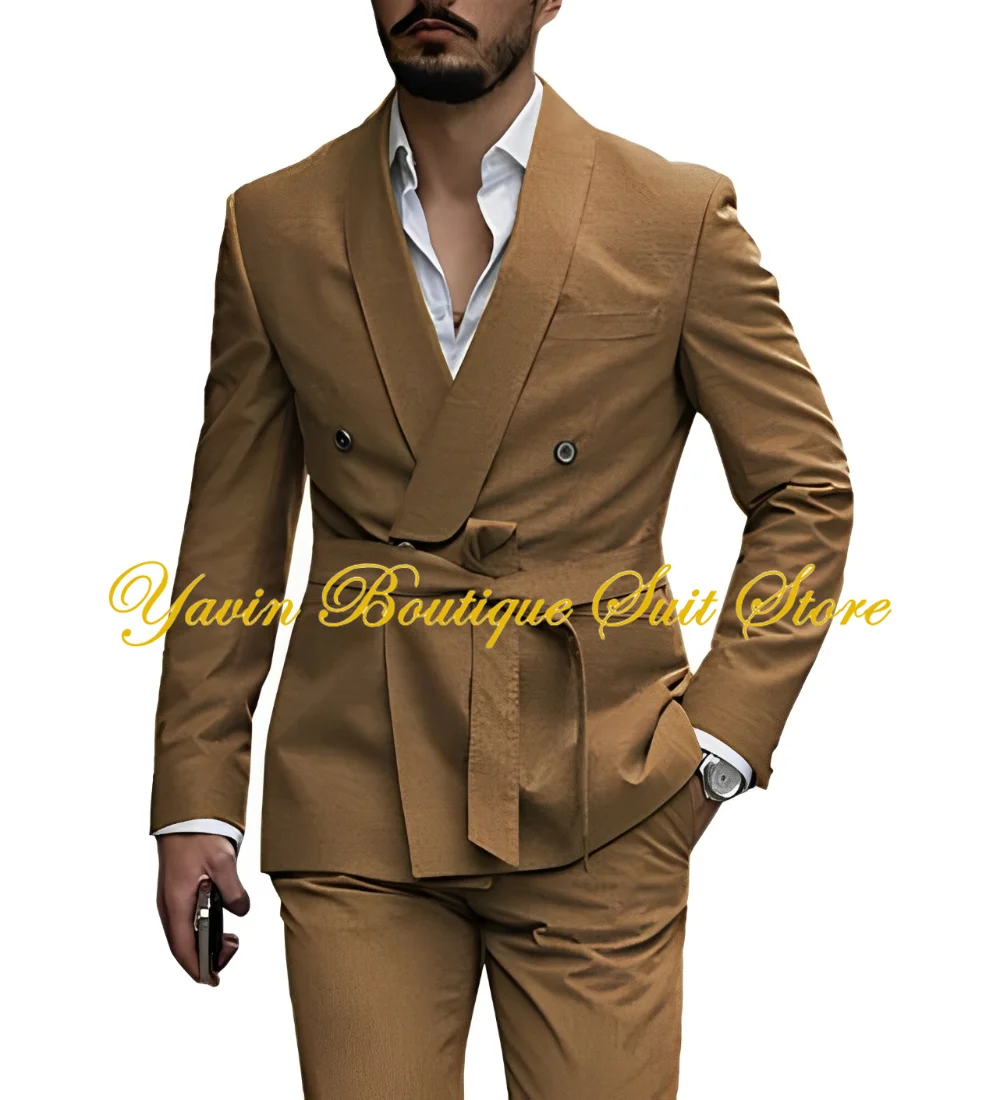 

2 Pieces Men's Suit Formal Wear Blazer Handsome Slim Fit Jacket and Pants Set Wedding Party Tuxedo