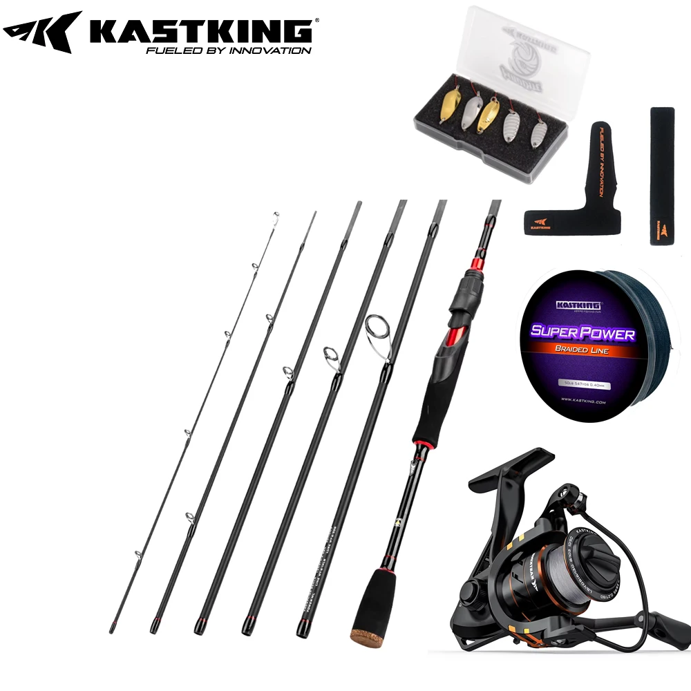 KastKing Spinning Reel and Rod Combo Set Brutus Portable Fishing Rod and Royale Legend III Spinning Reels with 137m Braided Line