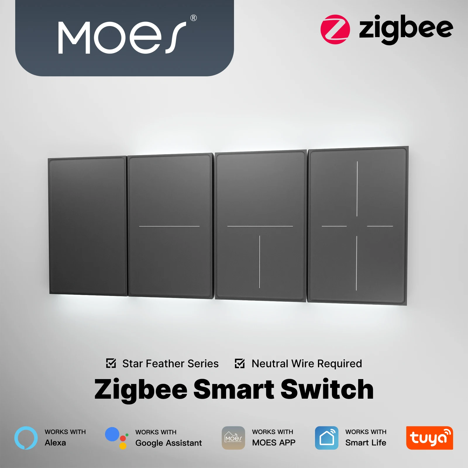Smart Curtain Robot - MOES Star Feather Tuya ZigBee Smart