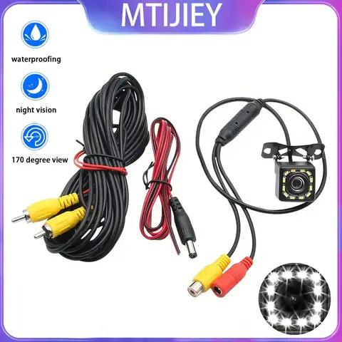 12LED 광각 자동차 후방 카메라, 후진 카메라, 야간 투시경, 후진 자동 주차 모니터 CCD 방수 HD 비디오