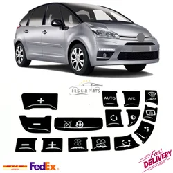 Button Sticker for C4 Grand Picasso 2007-2012 Models Black Color Climate Control Panel Replacement Renovation Set Free Shipping