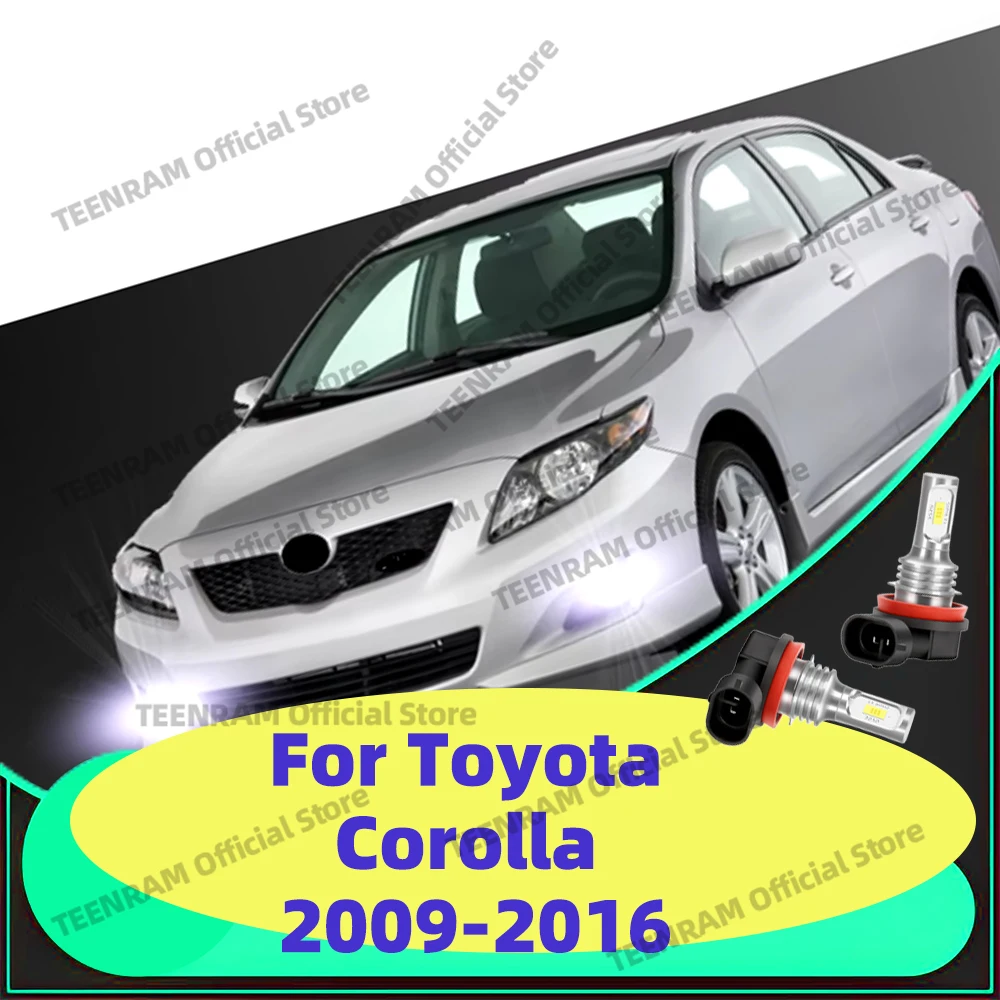 

2 шт. для Toyota Corolla 2009 2010 2011 2012 2013 2014 2015 2016 светодиодные противотуманные фары 6000K лампы 12 В передние противотуманные фары Canbus белый