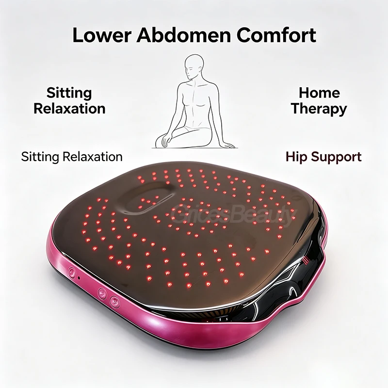Red Blue LED Phototherapy Sitting Cushion Deep Heating Relieve Pelvic Discomfort Muscle Soreness Intimate Wellness Recovery Tool