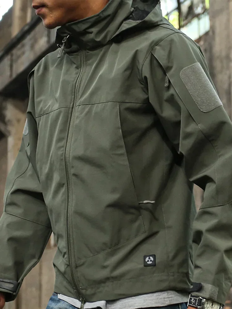 Wodoodporna kurtka taktyczna Soft Shell męska jesienno-zimowa ciepła polarowa wiatrówka płaszcz Outdoor wspinaczka górska kurtki turystyczne — zdjęcie 2