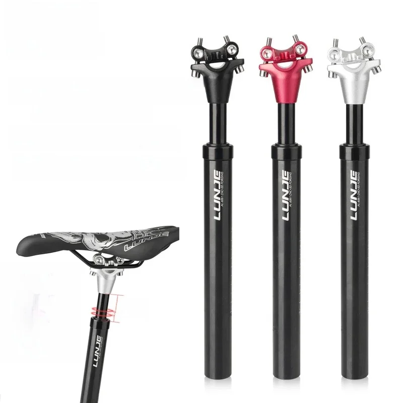 AliExpress LUNJE MTB Shock Absorb Seatpost 27.2/30.9/31.6mm Bicycle Seat Post 45mm Travel Road Bike Seat Tube Aluminum Alloy 350 Cycling Seatpost