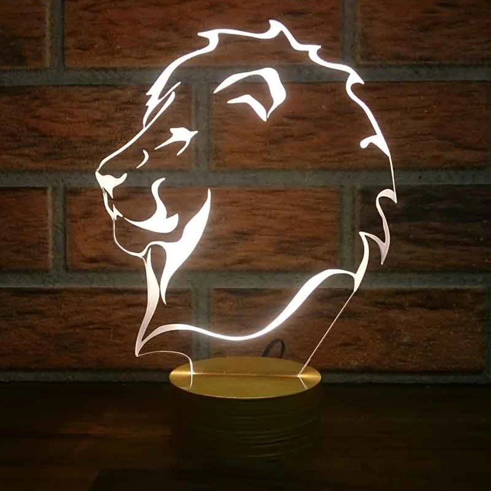 Lion Figure LED Decorative Table Lamp - Unique Gift Illumination