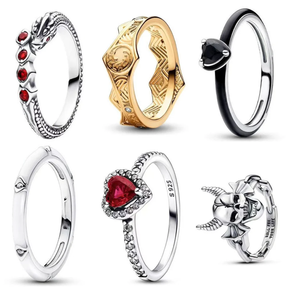 Anillos y Amuletos de Daenerys Targaryen, Joyería de Dragón, Accesorios de Fantasía para Disfraces, Anillos de Corona, Accesorios de Disfraces para Halloween y Carnaval