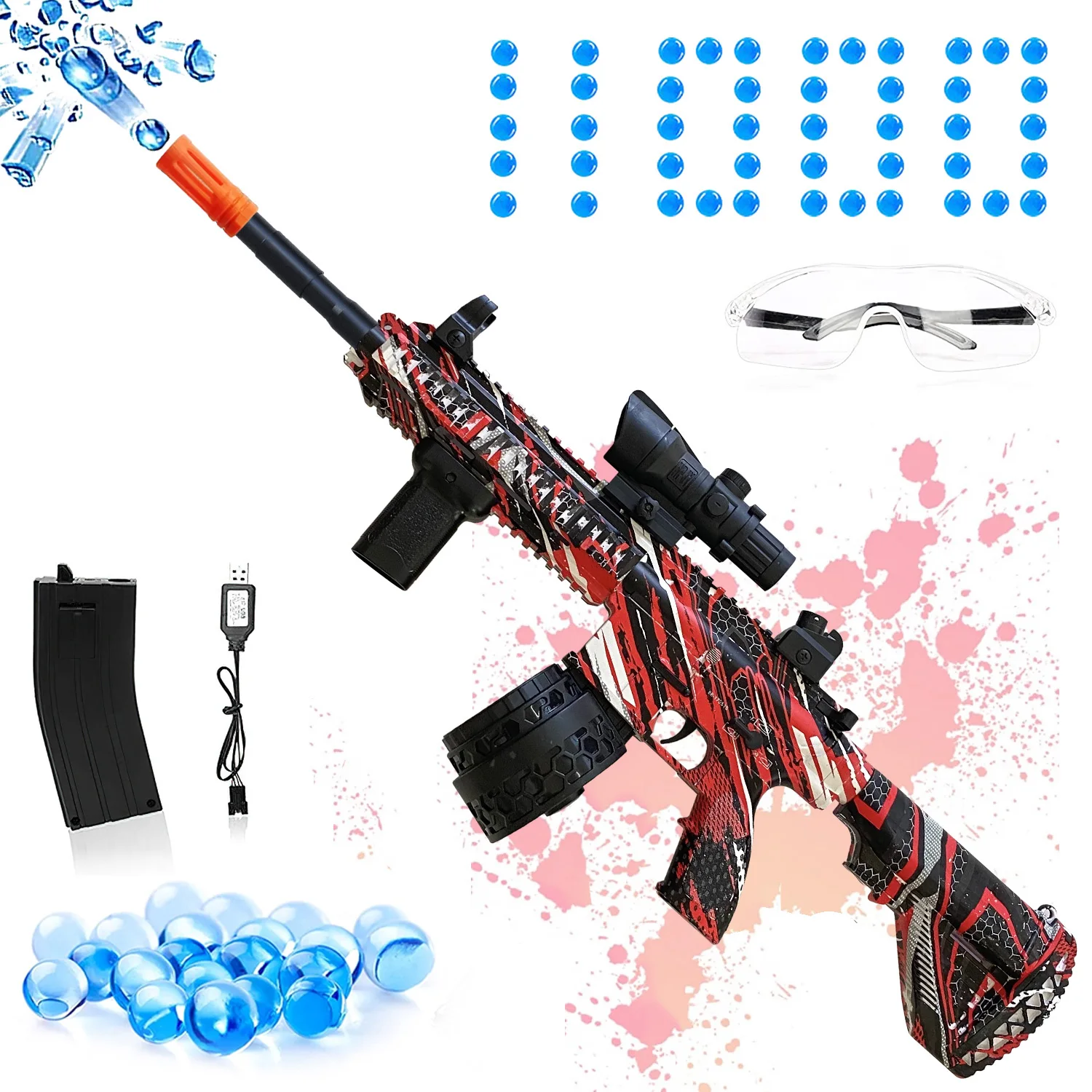 Graffiti Electric Water Ball Toy Gun M416 Full Accessories Rifle Water Ball Airsoft CS Fighting Outdoor Game For Children Adult