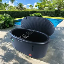 8cm Thickness Portable Ice Bath Tub Inflatable Ice Plunge Tub Cold Plunge Tub with Insulated Lid for Outdoor & Indoor Recovery