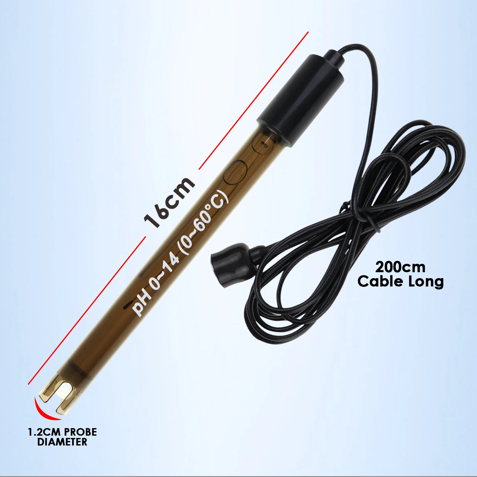 PH Electrode BNC Type Probe With Calibration Powder Long Cable 150cm 200cm 300cm For Wide Liquid Application BNC Connector