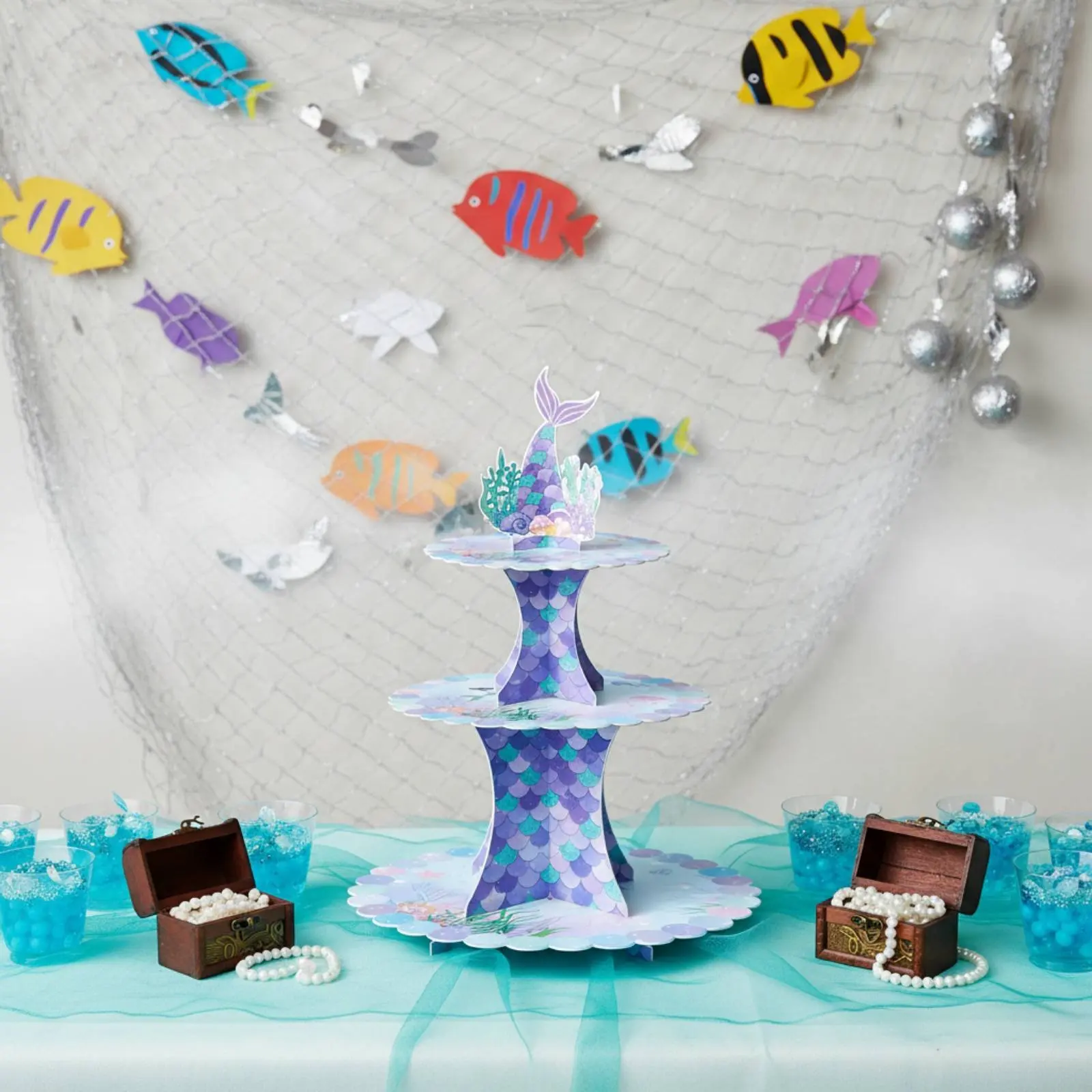 3-Tier Cardboard Cupcake Stand Printed Paper Dessert Display Holder Birthday Party Sweet Table Decorations for Party Wedding