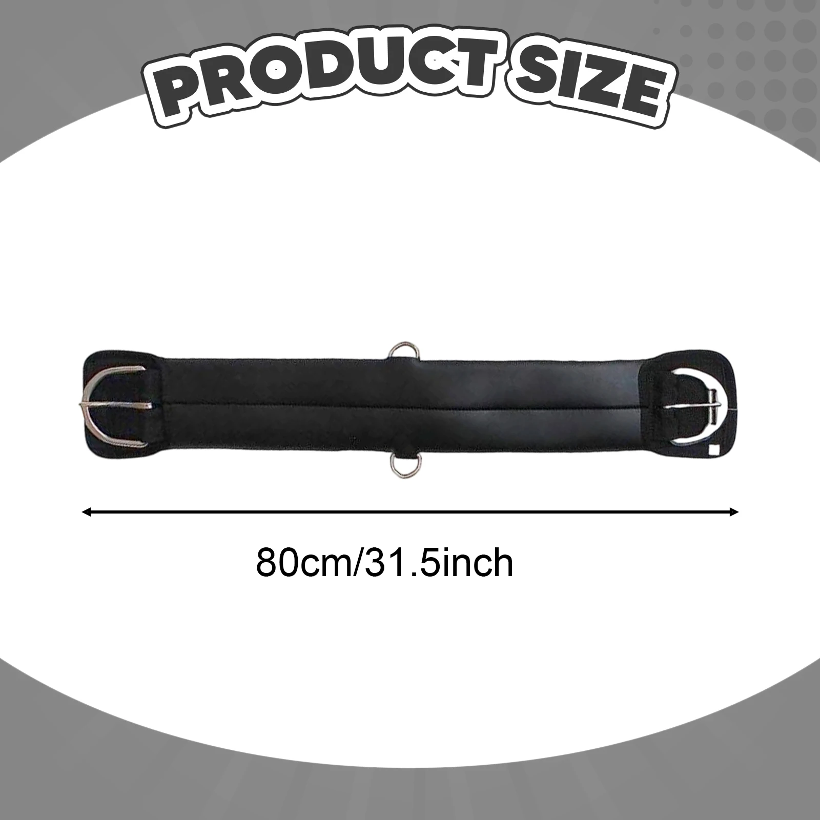 حزام سرج مرن لمقاس الحصان، حزام مستقيم للتدريب اليومي، مستلزمات الفروسية، مشبك من الفولاذ المقاوم للصدأ