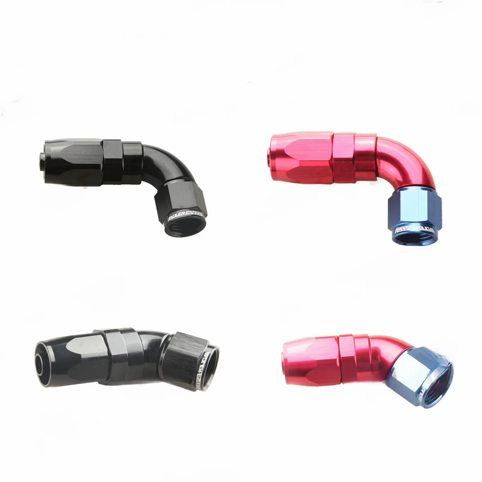 ADLERSPEED AN4 AN6 AN8 AN10 AN12 45 degrés 90 degrés pivotant tuyau fin raccord adaptateur aluminium noir/rouge-bleu