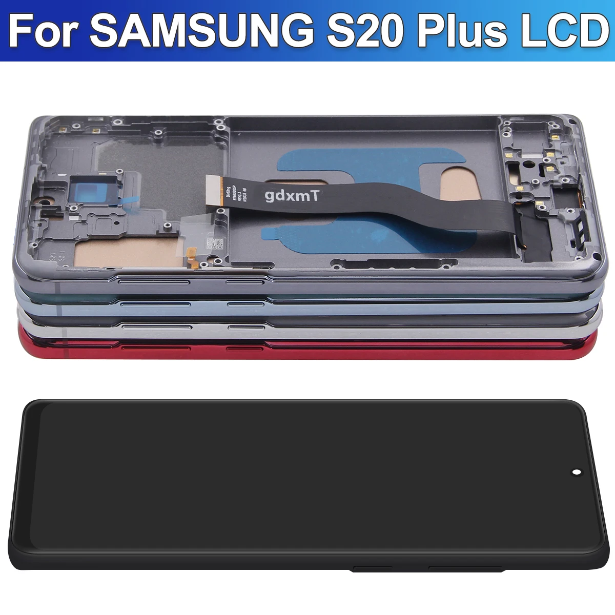 Tested S20 Plus Display Screen, for Samsung S20+ G985 G985F LCD Display Touch Screen Digitizer with Frame Replacement