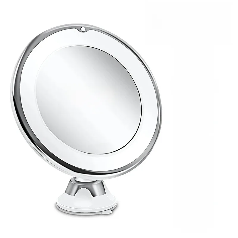 Flexibele 10x vergrotende make-upspiegel met verlichting Touchscreen Verlichting Dressing Make-up Lamp Bodemzuiger Draagbaar ontwerp LED - afbeelding 2